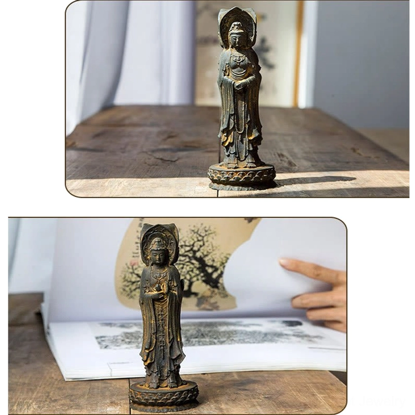 Three-faced Guan Yin Avalokitesvara statue showing spiritual presence and compassion symbolism