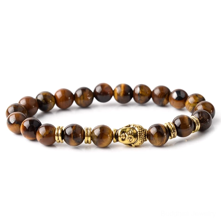 Tiger eye Buddha bracelet fashion styling - how to wear and pair accessory