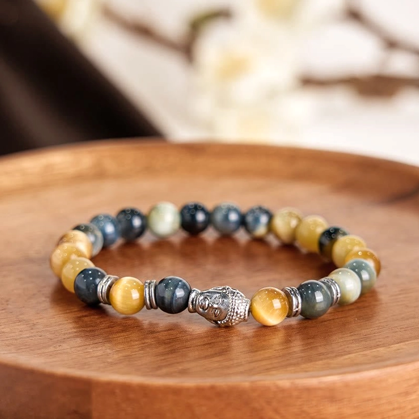 Handcrafted Tiger Eye Buddha Bracelet – Artisan Quality Details