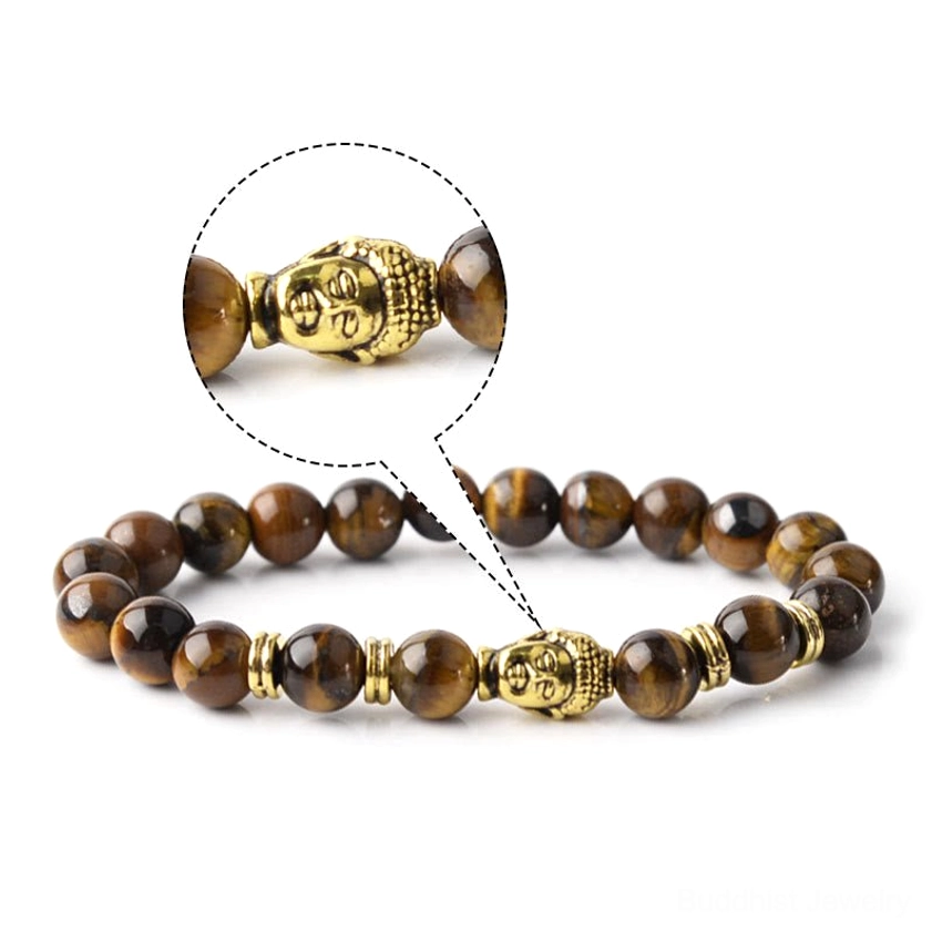 Tiger Eye Buddha Bracelet Chakra – Root and Solar Plexus Energy