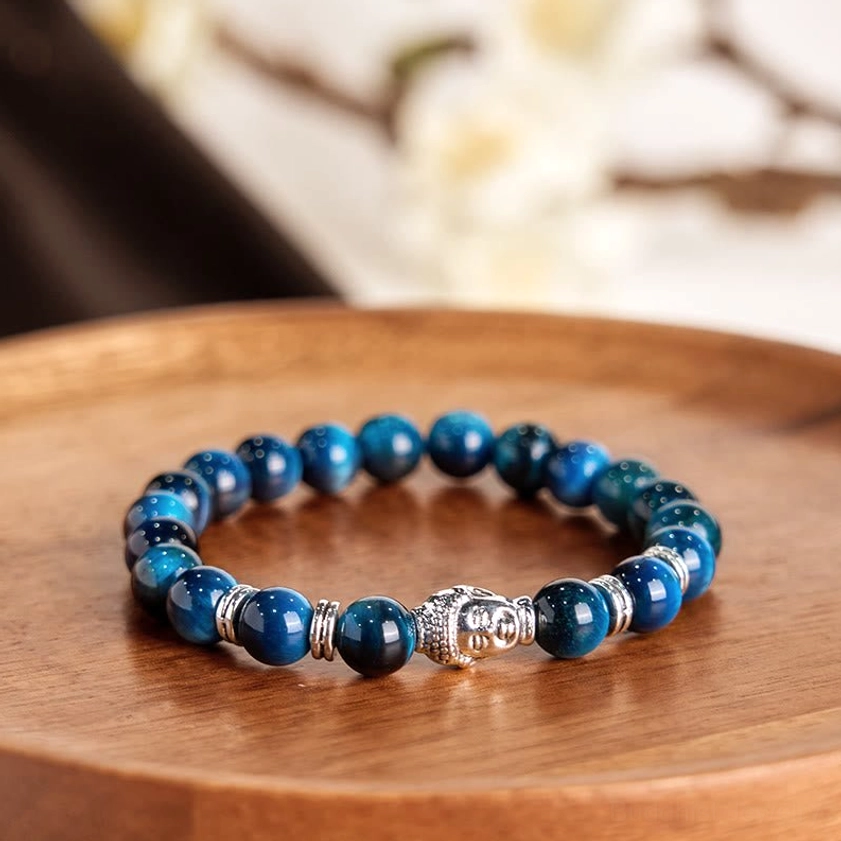Tiger eye Buddha protection bracelet - spiritual wellness jewelry for balance and clarity