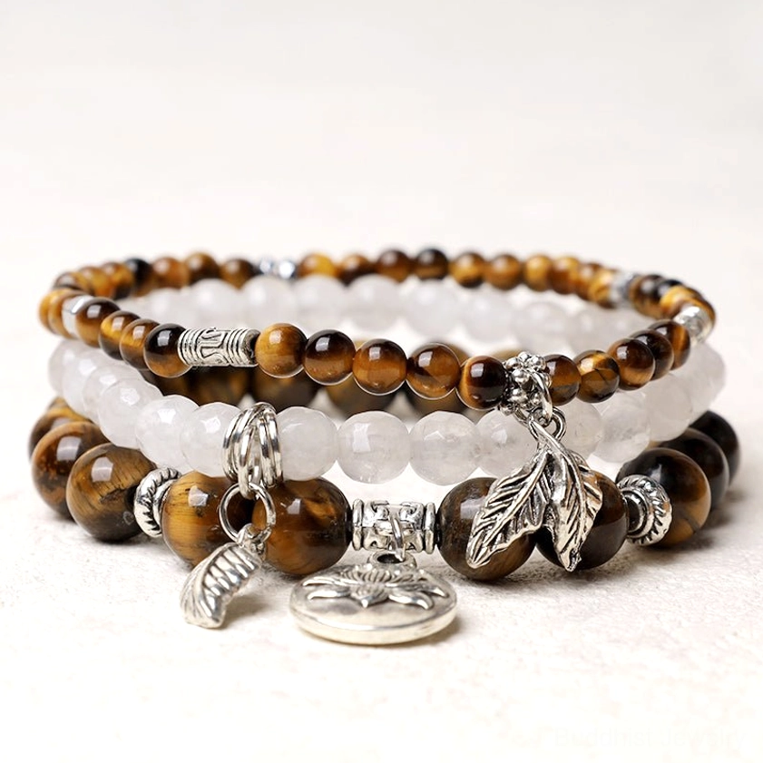 Tiger eye crystal healing bracelet with striped natural beads for courage, focus and manifesting intentions