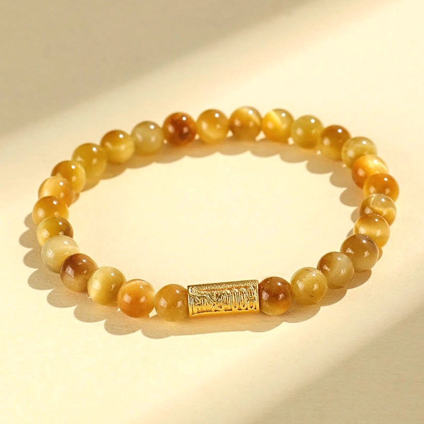 Tiger eye four seasons peace amulet buddhist bracelet with protective charm