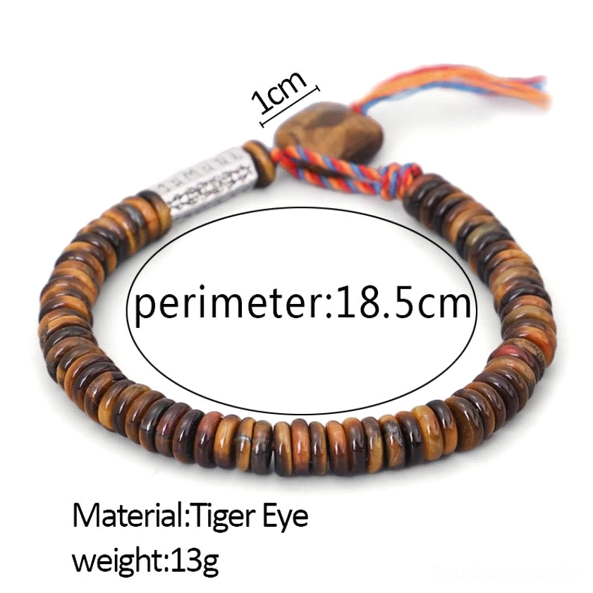 Handmade tiger eye stone bracelet for meditation and chakra balancing with spiritual energy