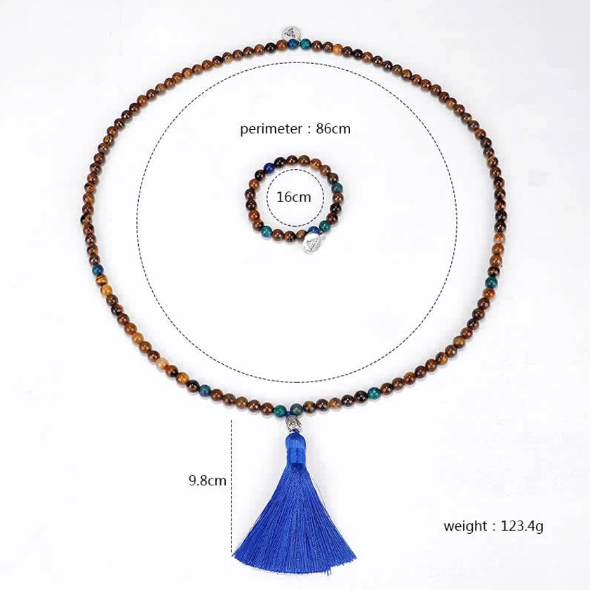 Tiger eye Buddhist mala beads for meditation and spiritual practice