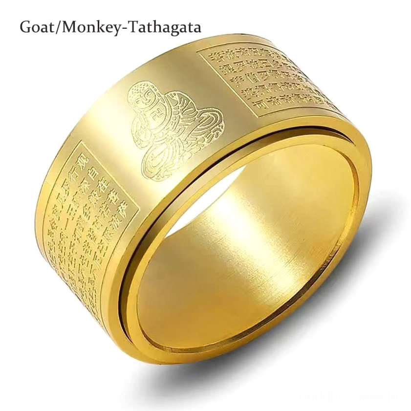 Titanium steel buddhist rotating ring three-quarter product showcase