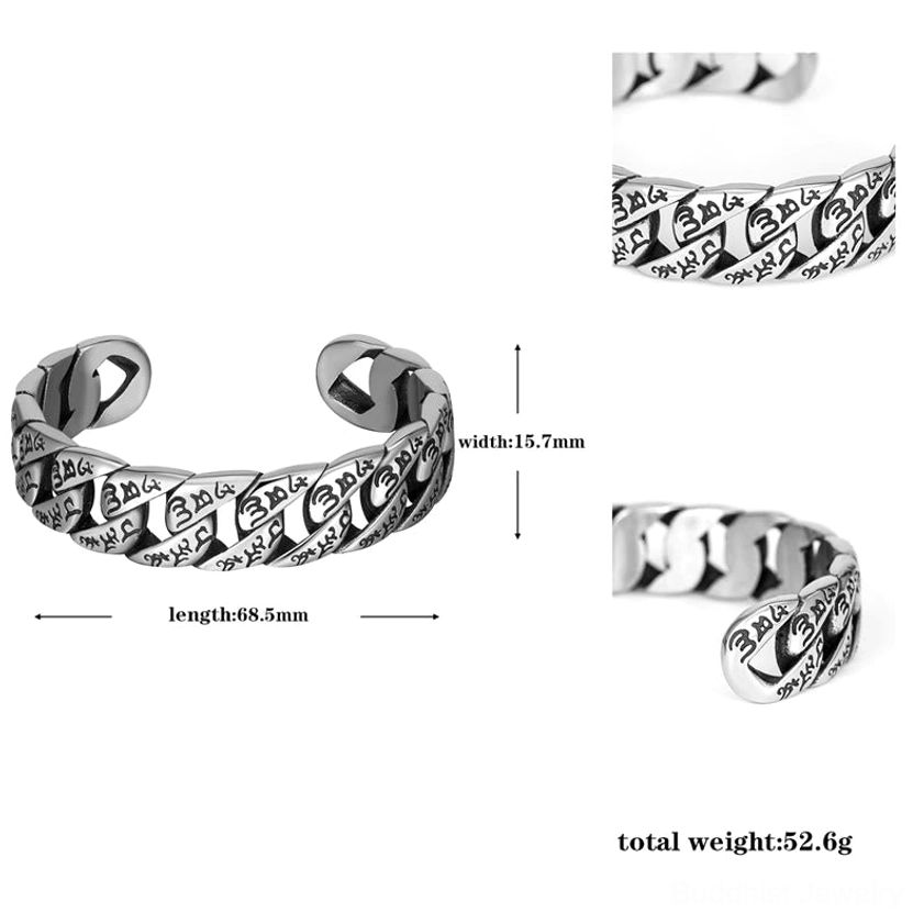 Smooth twisted titanium steel open cuff bracelet bright silver polished finish front view