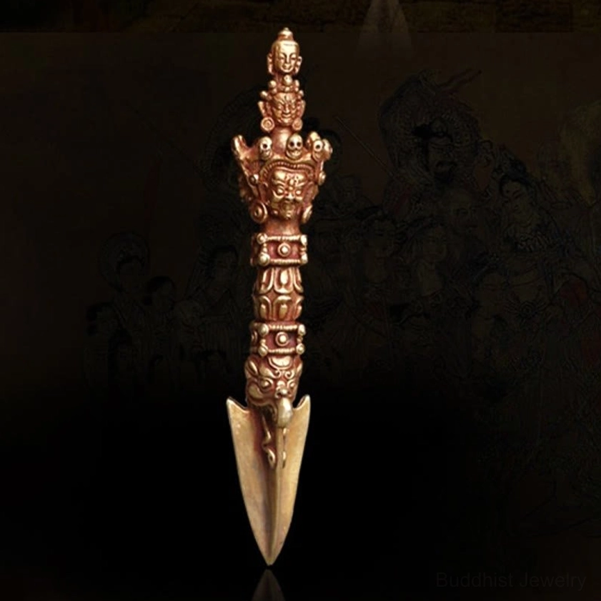 Size comparison and dimensional reference of handmade Vajra Dorje showing scale for meditation and ritual altar placement