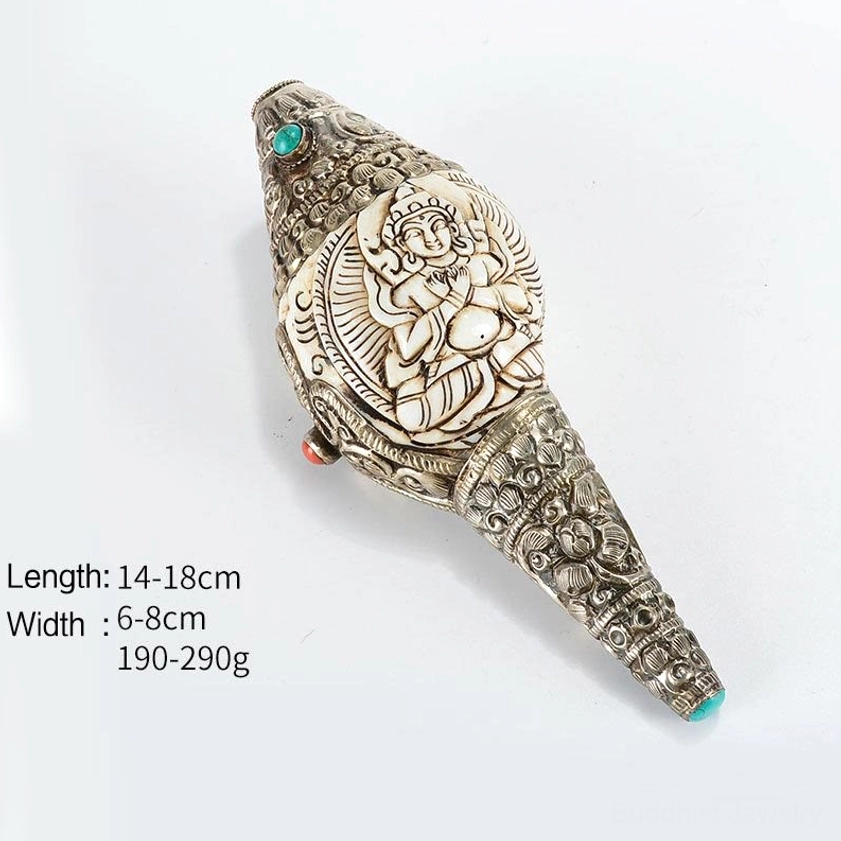 Vajra symbol shankha conch shell decoration for spiritual practice and protection