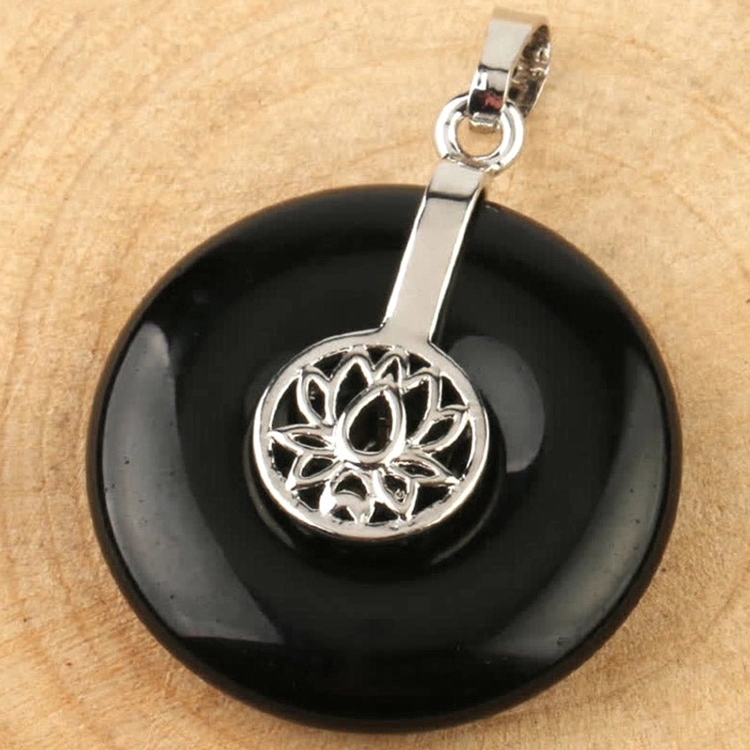 White crystal clear quartz lotus pendant - master healer gemstone charm necklace