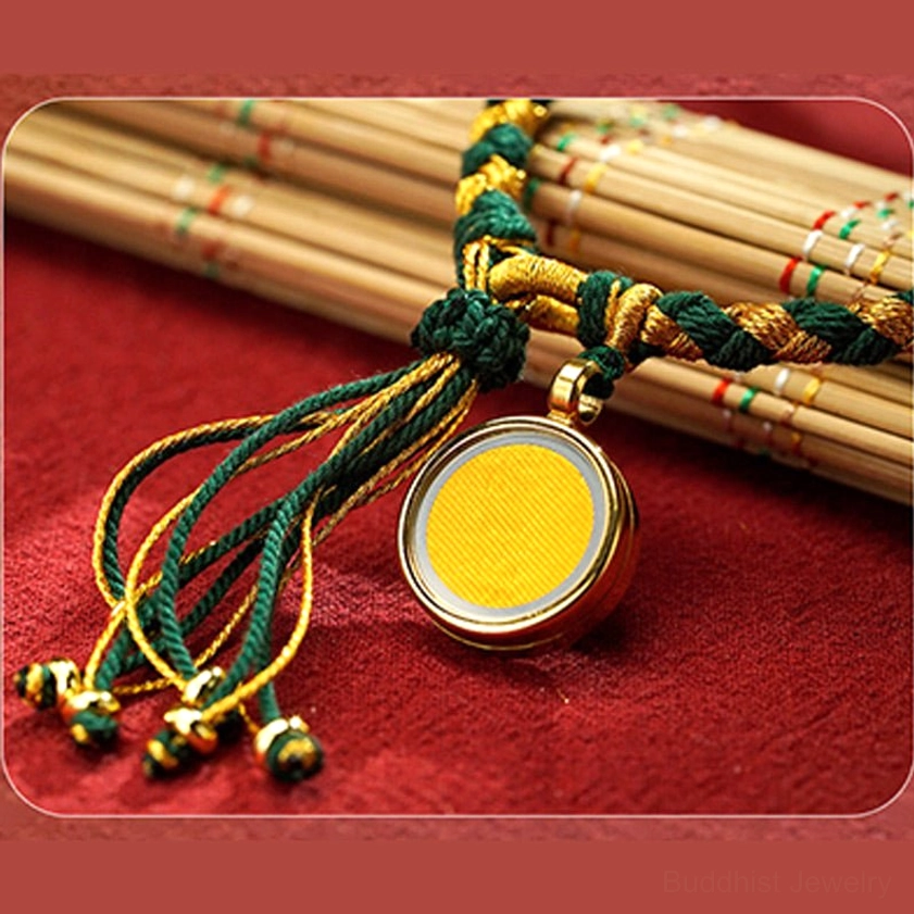 White God of Wealth Buddhist bracelet with gray-gold braided rope and white charm pendant, compassion and fresh start prosperity design