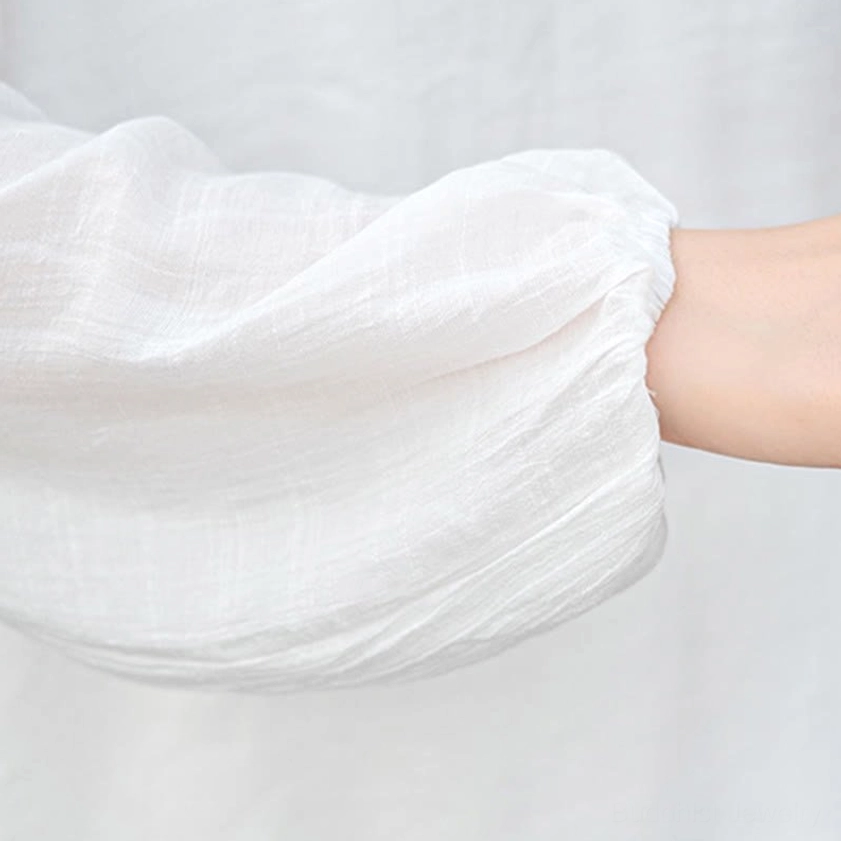 White spiritual meditation attire set showing draping and movement in practice