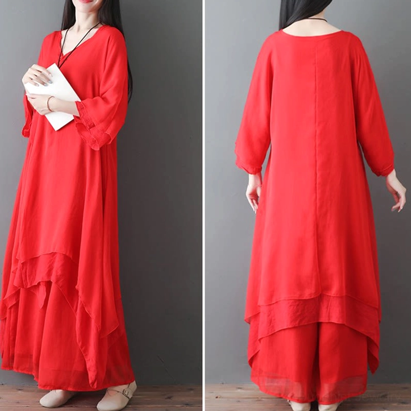 White Zen meditation dress layered fabric detail showing lightweight breathable sheer design and asymmetric hem