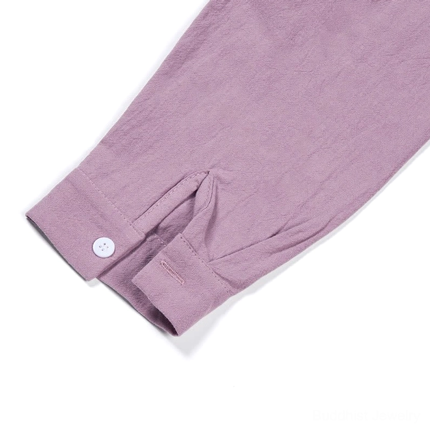 Wine red meditation cotton clothing set lifestyle mindful wear front view