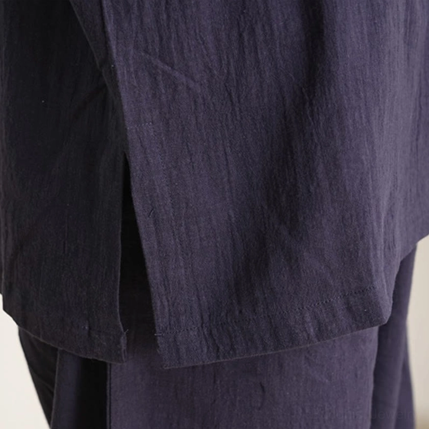 Back view of white meditation clothing set showing simple elegant design for spiritual practice