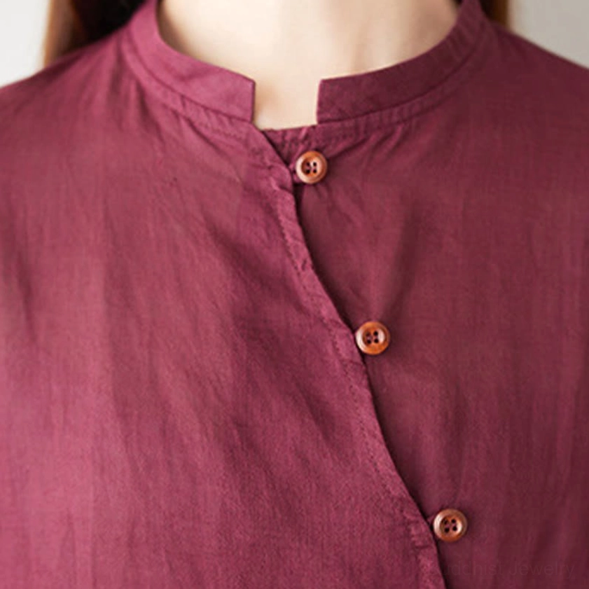 Women's zen meditation clothing set showing asymmetrical design and relaxed silhouette