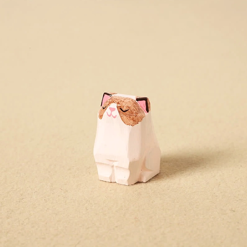 Complete wooden cat Om Mani Padme Hum keychain product set with lanyard charm and packaging detail