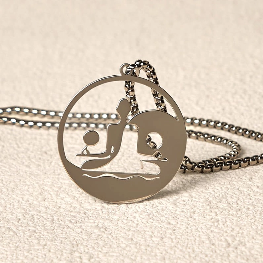 Yin yang buddha hollow pendant necklace black variant stainless steel