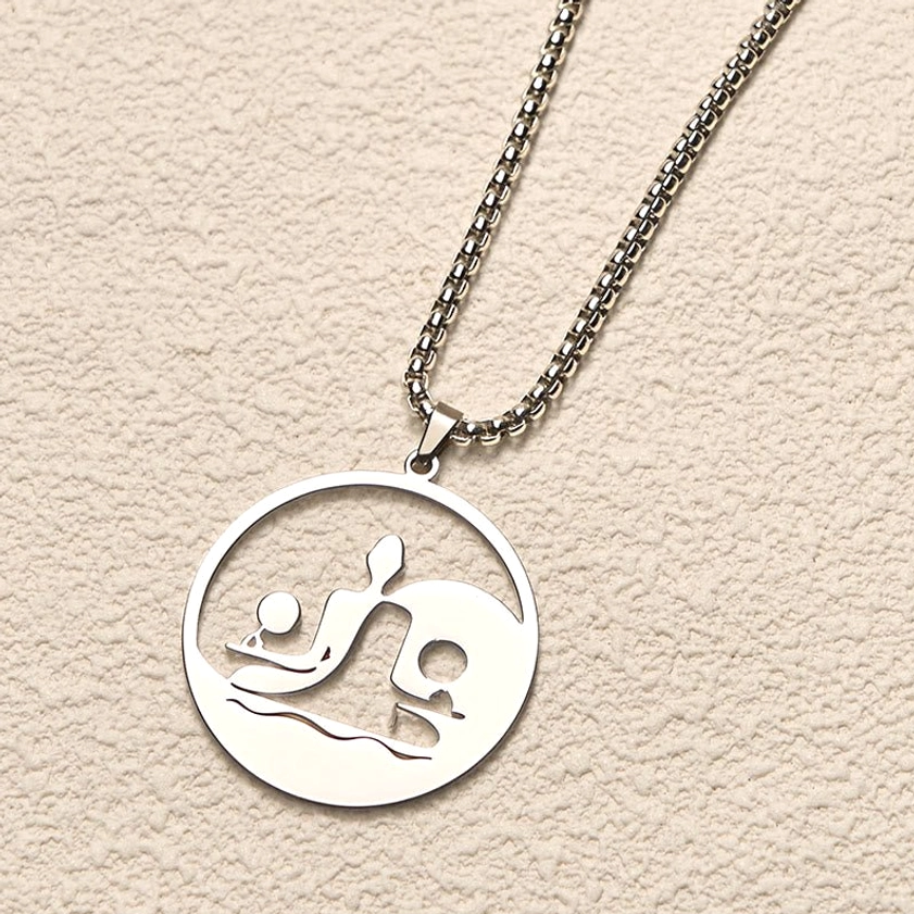 Yin yang buddha pendant necklace gold variant stainless steel hollow design