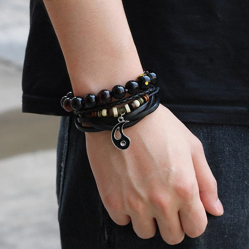 Yin yang copper balance bracelet handmade detail showing craftsmanship, material quality, and authentic patina finish