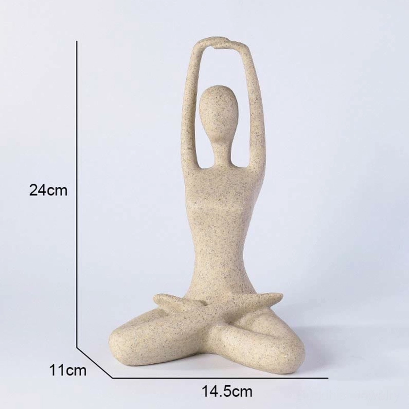 Abstract yoga meditation resin figurine with graceful pose ideal for meditation room and spiritual sanctuary