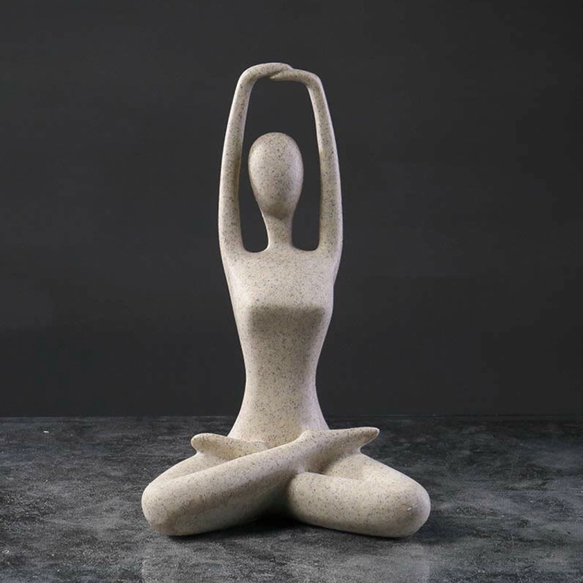 Abstract yoga meditation resin statue collection multiple poses for mindfulness and spiritual practice