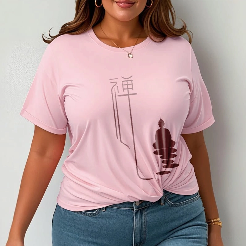Zen buddha graphic cotton t-shirt size guide measurement chart unisex fit
