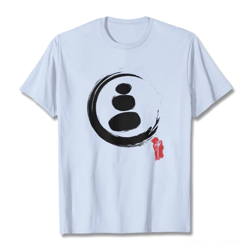 Zen circles Buddhist graphic t-shirt natural cotton fabric soft breathable material for everyday comfort