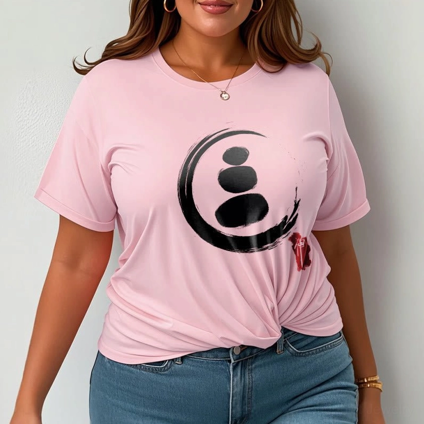 Light grey zen circles Buddhist cotton t-shirt unisex relaxed fit perfect for meditation and spiritual wear