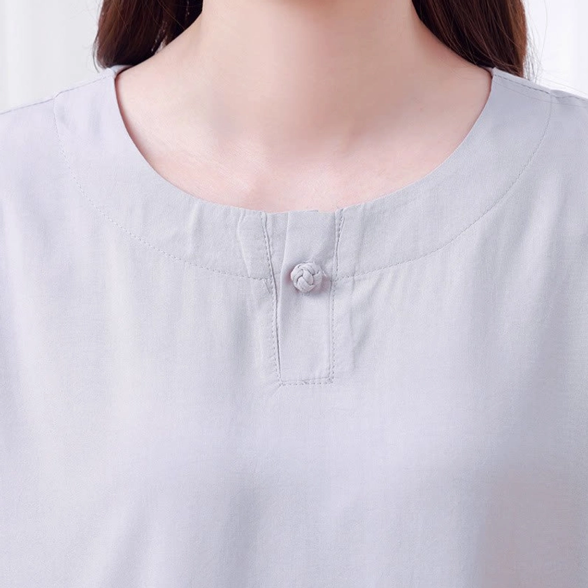 Navy blue meditation uniform sitting view comfortable Zen practice clothing