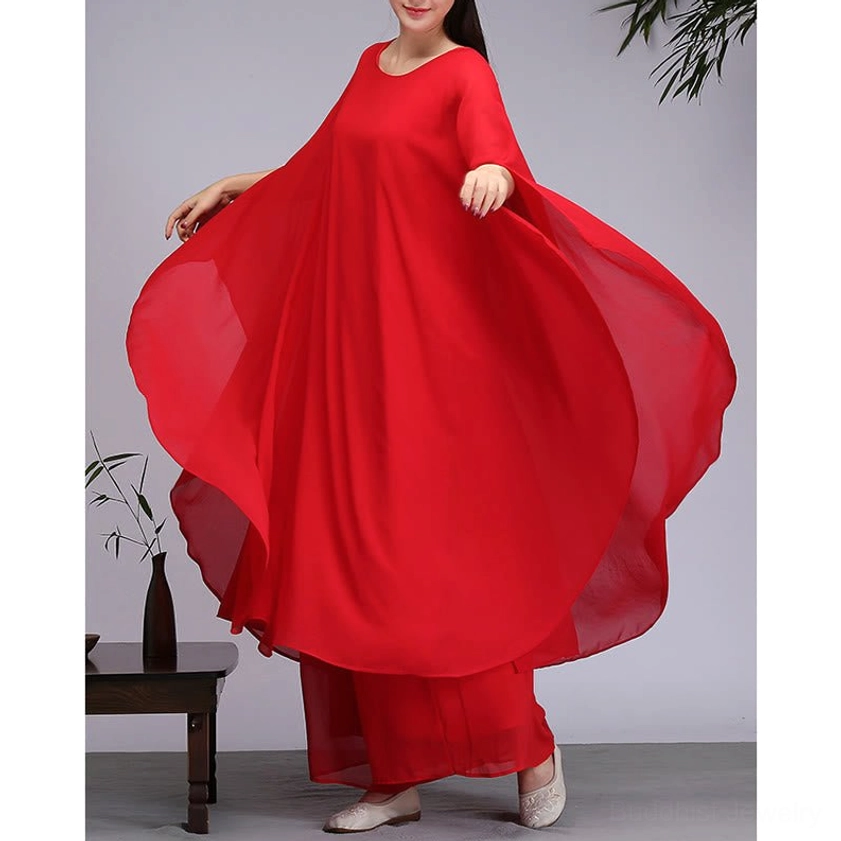 Zen meditation dress and pants set size chart and measurement guide for US UK EU sizing