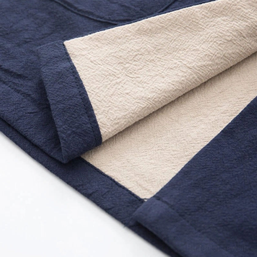 Zen tang suit gift presentation showing premium handcrafted linen two-piece set for mindfulness and spiritual journey