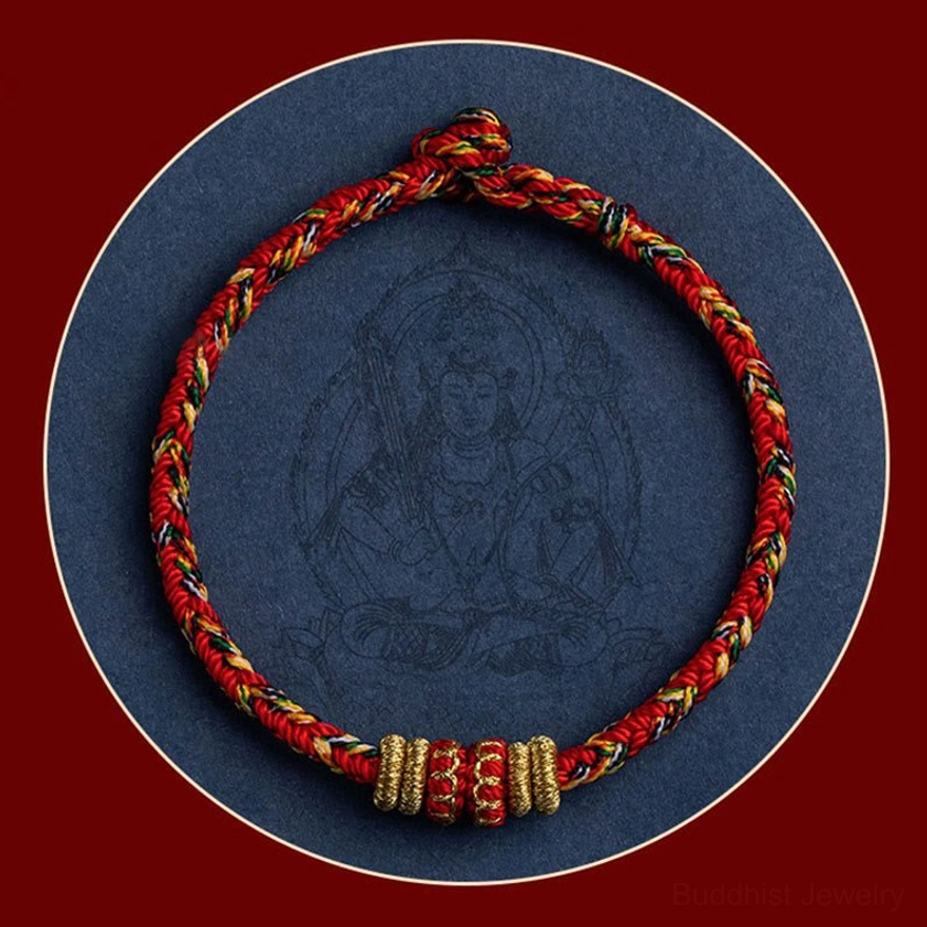 Close-up detail of handcrafted braided natural fibers in zodiac natal buddha bracelet construction