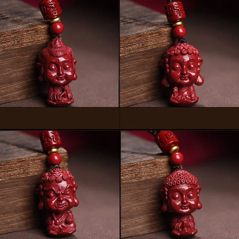 Zodiac natal Buddha cinnabar necklace gift presentation spiritual protection amulet