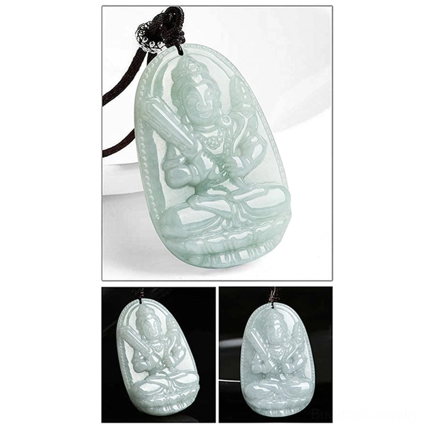 Multi-angle zodiac guardian Buddha jade pendants showing size comparison and different styles