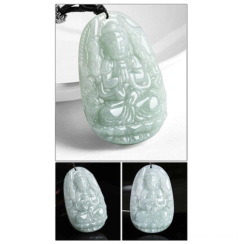 Zodiac Buddha jade pendant size measurement guide inches centimeters specifications