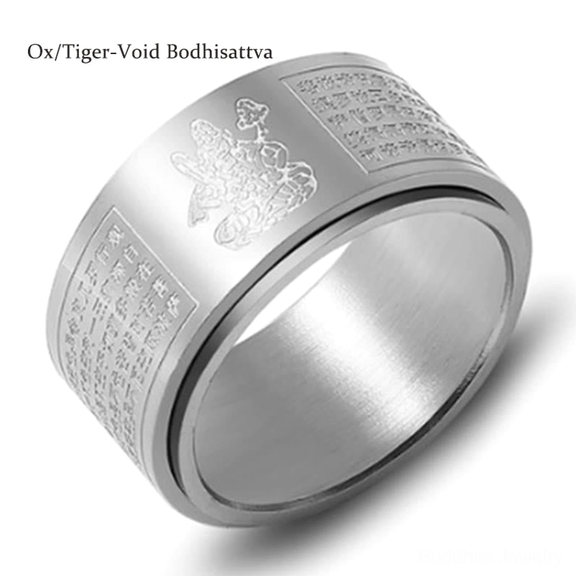 Zodiac guardian buddha rotating ring spiritual mindfulness tool