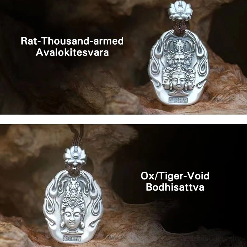 Zodiac natal Buddha pendant necklace lifestyle wear, showing spiritual Buddhist pendant on casual daily outfit styling